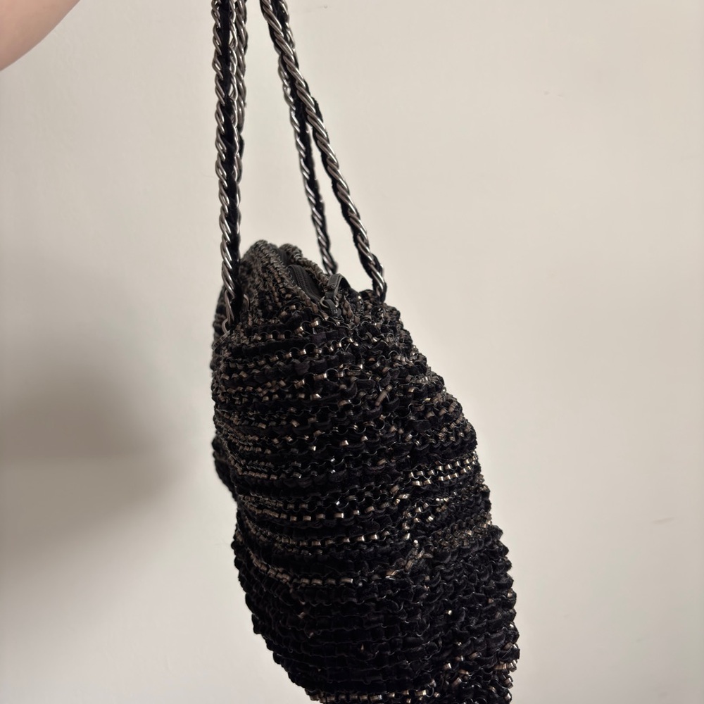 Woven Straw Tote Bag in Black - Picture 4 of 5